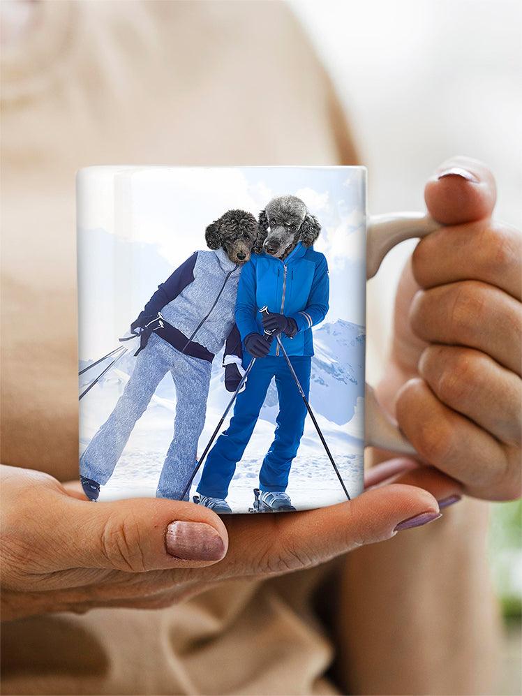 The Skiers - Custom Sibling Pet Mug - NextGenPaws Pet Portraits