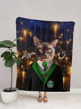 Load image into Gallery viewer, Slytherpaw - Custom Pet Blanket - NextGenPaws Pet Portraits