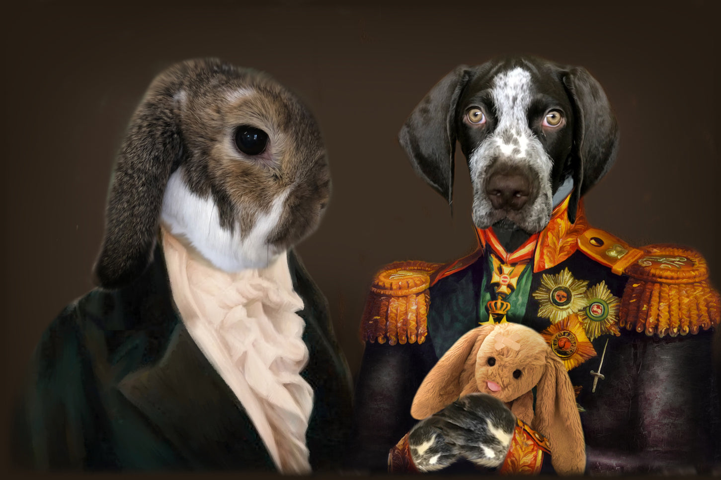 The Aristocrats - Custom Sibling Pet Portrait - NextGenPaws Pet Portraits
