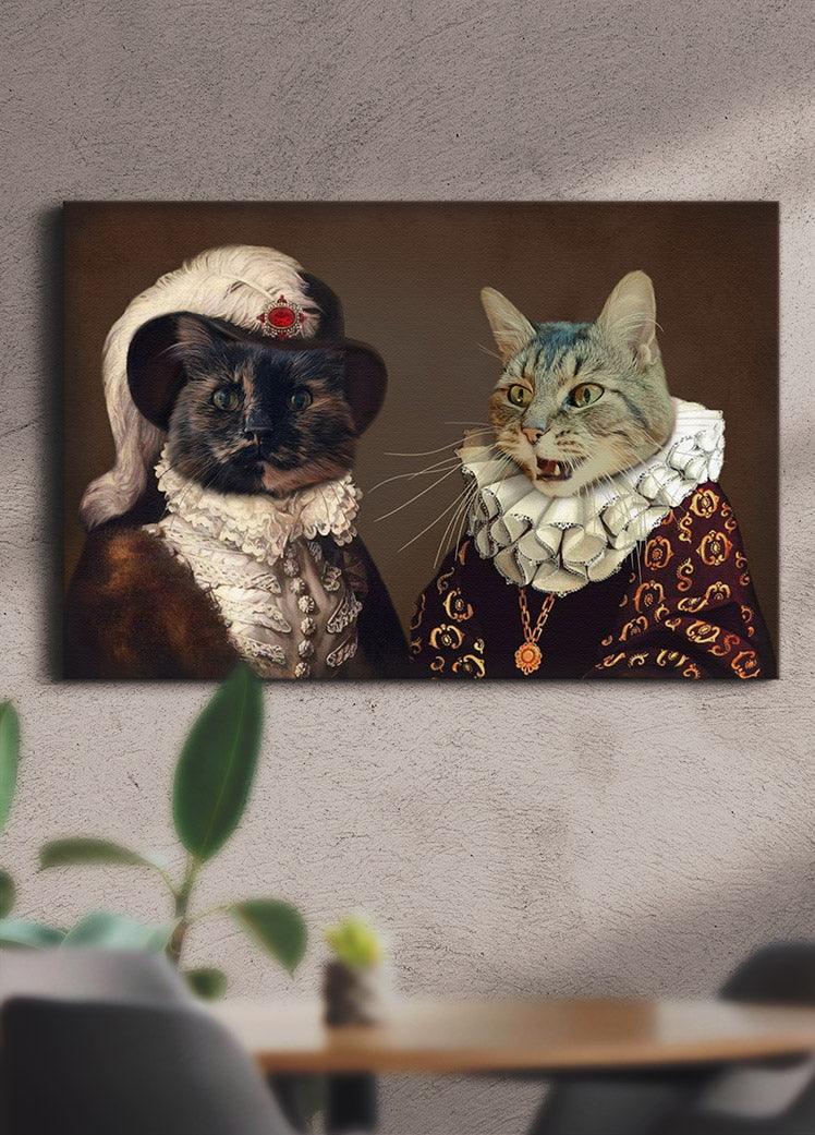 The Bourgeois Sisters - Custom Sibling Pet Portrait - NextGenPaws Pet Portraits