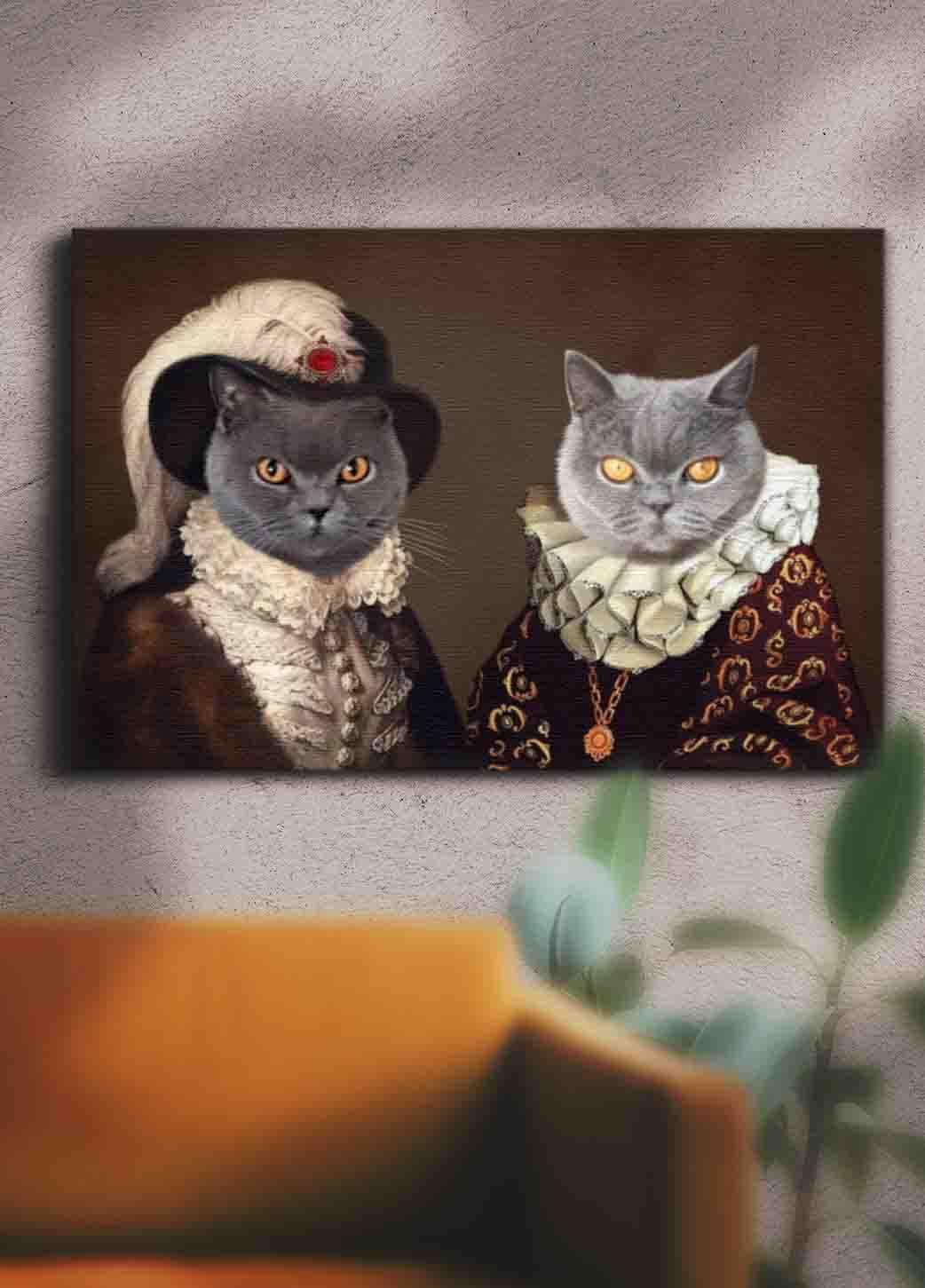 The Bourgeois Sisters - Custom Sibling Pet Portrait - NextGenPaws Pet Portraits