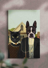 Load image into Gallery viewer, The Gothics - Custom Sibling Pet Portrait - NextGenPaws Pet Portraits