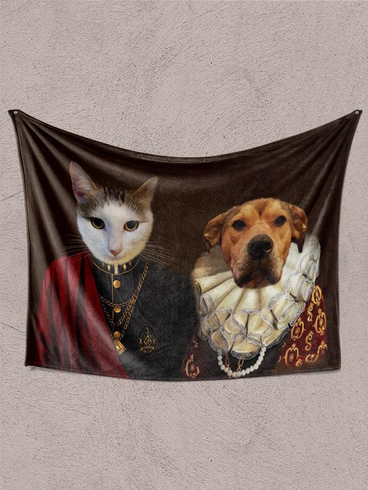 The Red Couple - Custom Sibling Pet Blanket - NextGenPaws Pet Portraits
