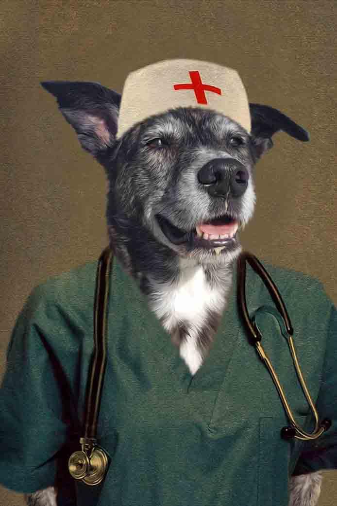 The Nurse - Custom Pet Portrait - NextGenPaws Pet Portraits