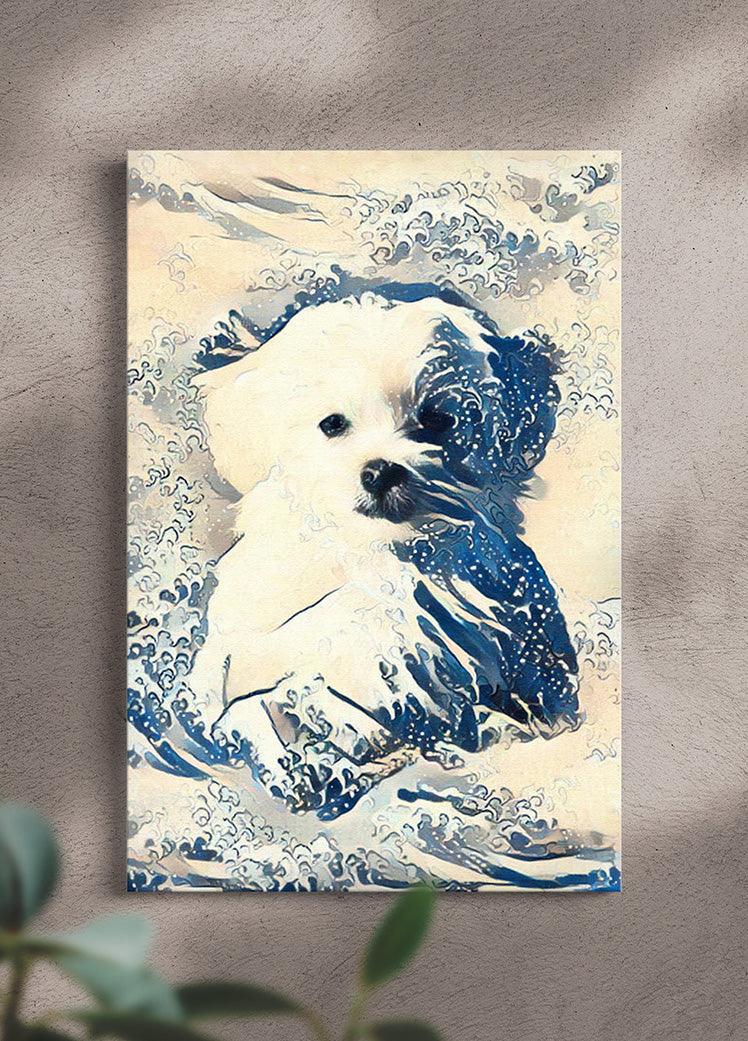 Japanese Waves - Custom Pet Portrait - NextGenPaws Pet Portraits