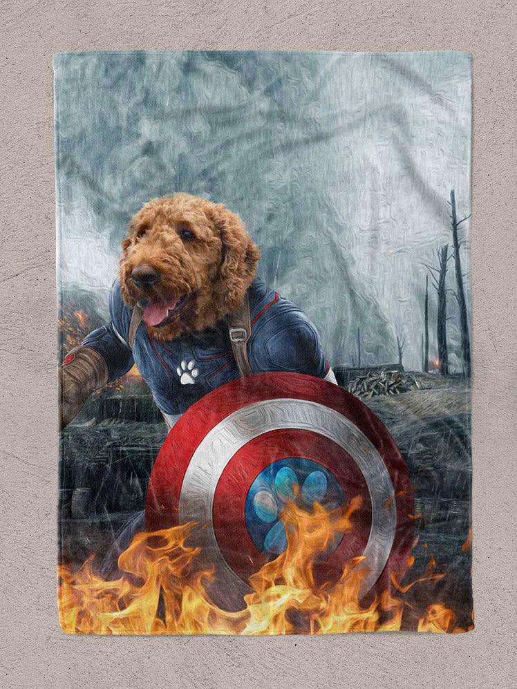 Captain Doggmerica - Custom Pet Blanket - NextGenPaws Pet Portraits