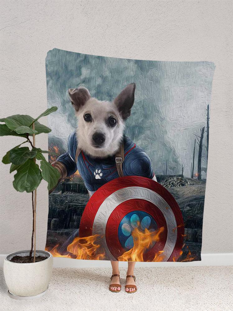 Captain Doggmerica - Custom Pet Blanket - NextGenPaws Pet Portraits