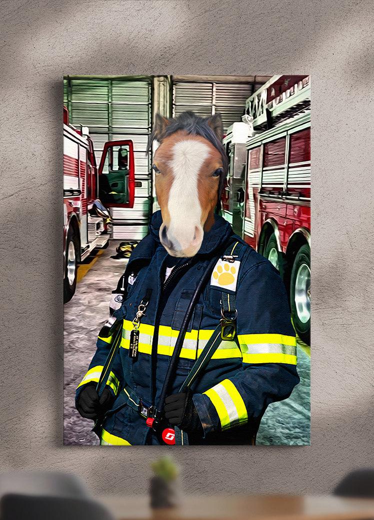 The Chief Firefighter - Custom Pet Canvas - NextGenPaws Pet Portraits