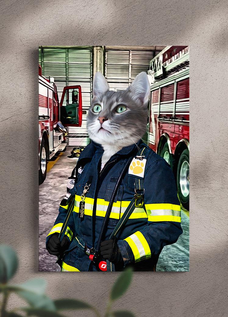 The Chief Firefighter - Custom Pet Canvas - NextGenPaws Pet Portraits