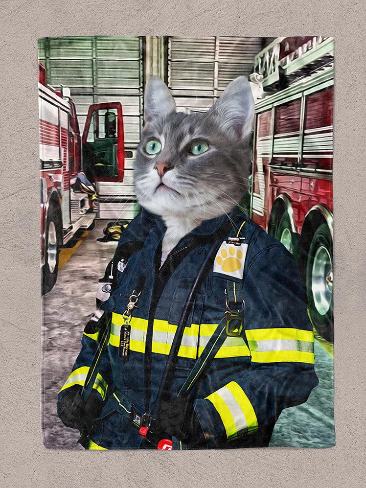 The Chief Firefighter - Custom Pet Blanket - NextGenPaws Pet Portraits