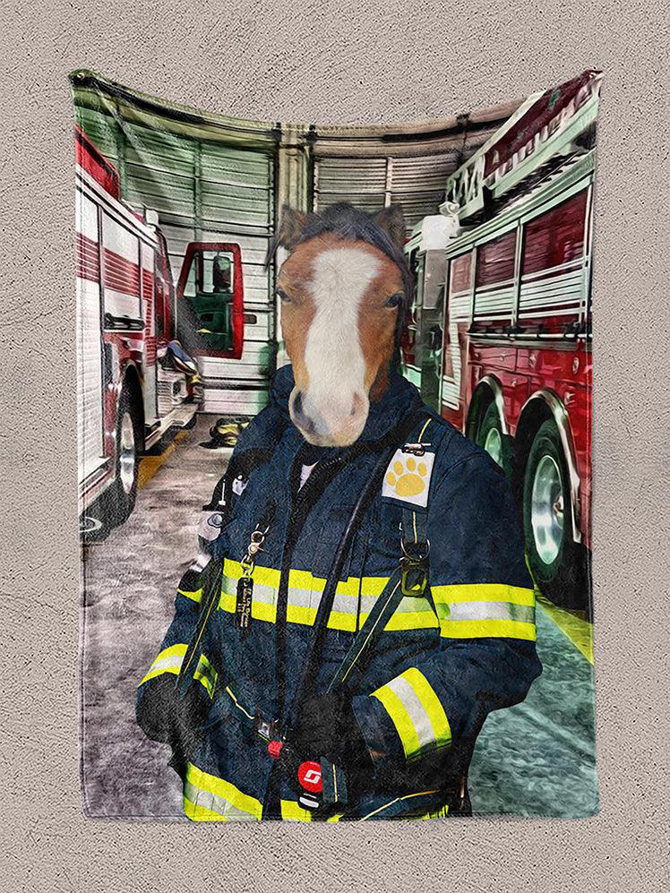 The Chief Firefighter - Custom Pet Blanket - NextGenPaws Pet Portraits