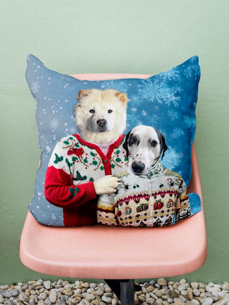 Christmas Duo - Custom Pet Pillow - NextGenPaws Pet Portraits