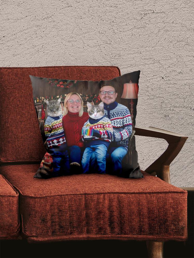 Christmas Family - Custom Pet Pillow - NextGenPaws Pet Portraits
