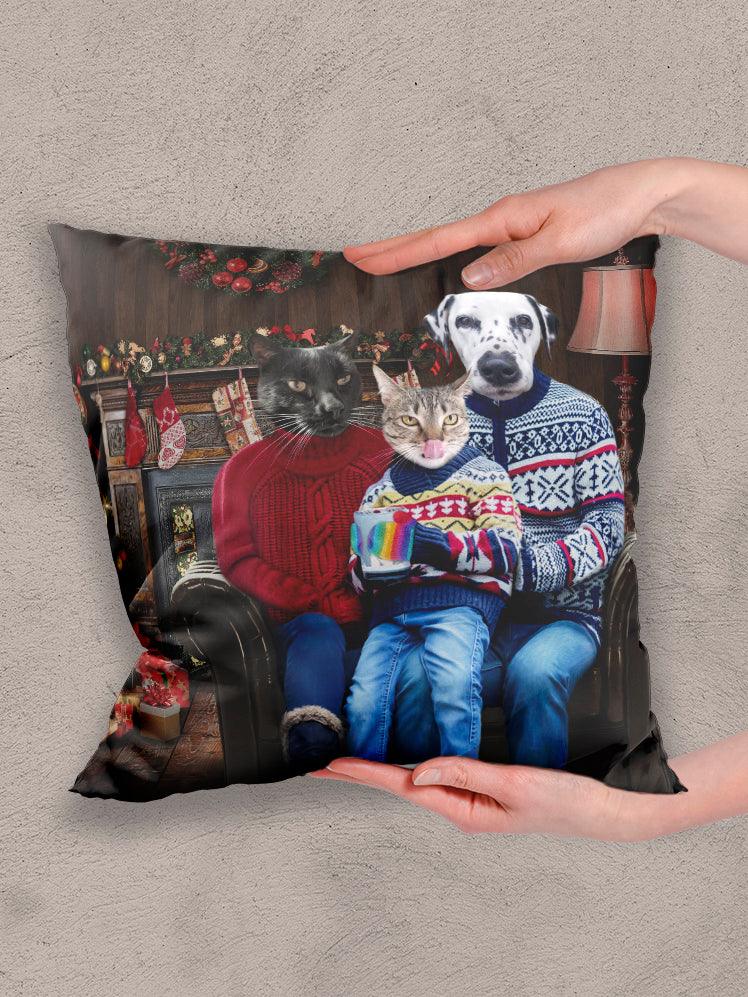 Christmas Family - Custom Pet Pillow - NextGenPaws Pet Portraits