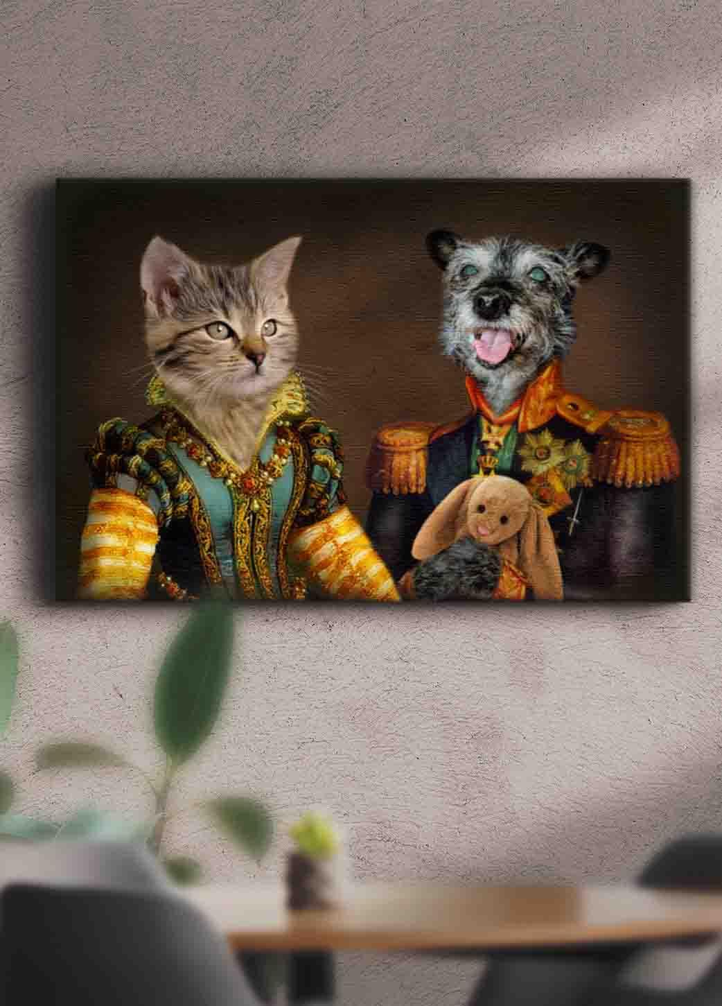 The Colourful Couple - Custom Sibling Pet Portrait - NextGenPaws Pet Portraits