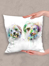 Load image into Gallery viewer, Colourful Painting Sibling - Custom Pet Pillow - NextGenPaws Pet Portraits
