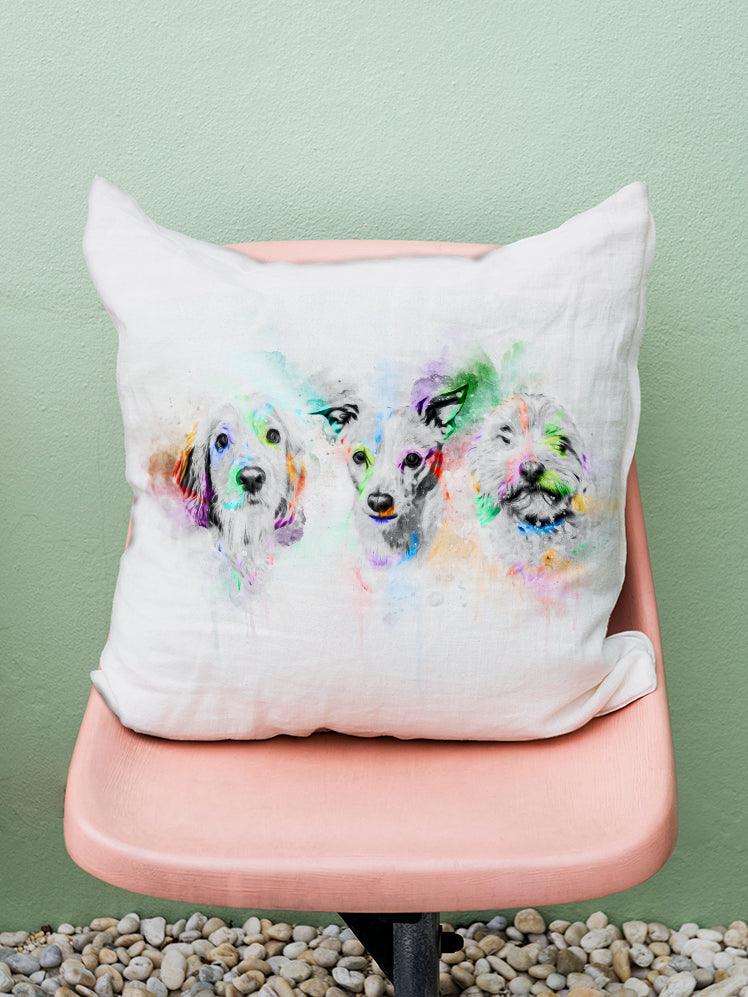 Colourful Painting Sibling - Custom Pet Pillow - NextGenPaws Pet Portraits