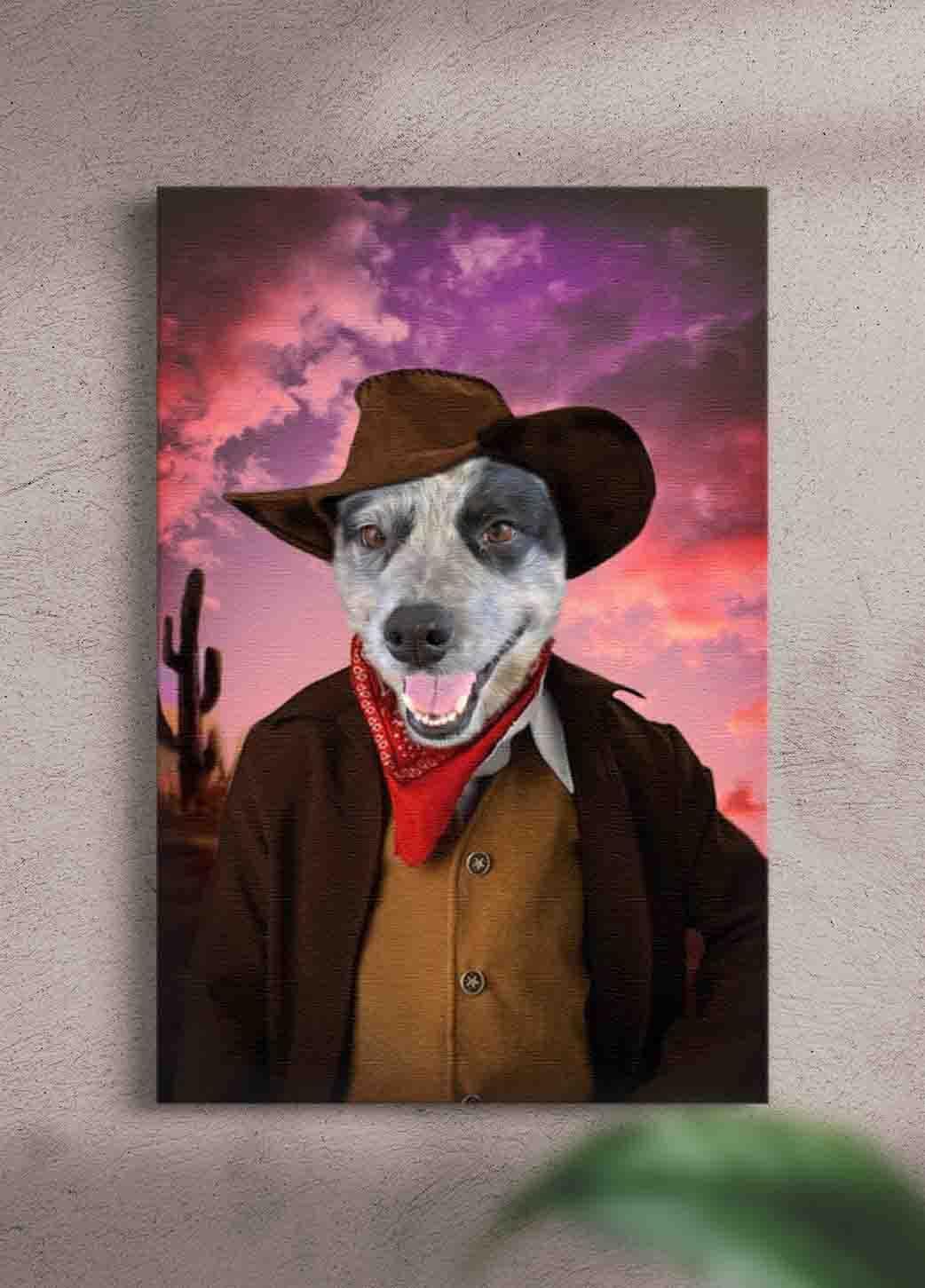 Cowboy - Custom Pet Canvas - NextGenPaws Pet Portraits