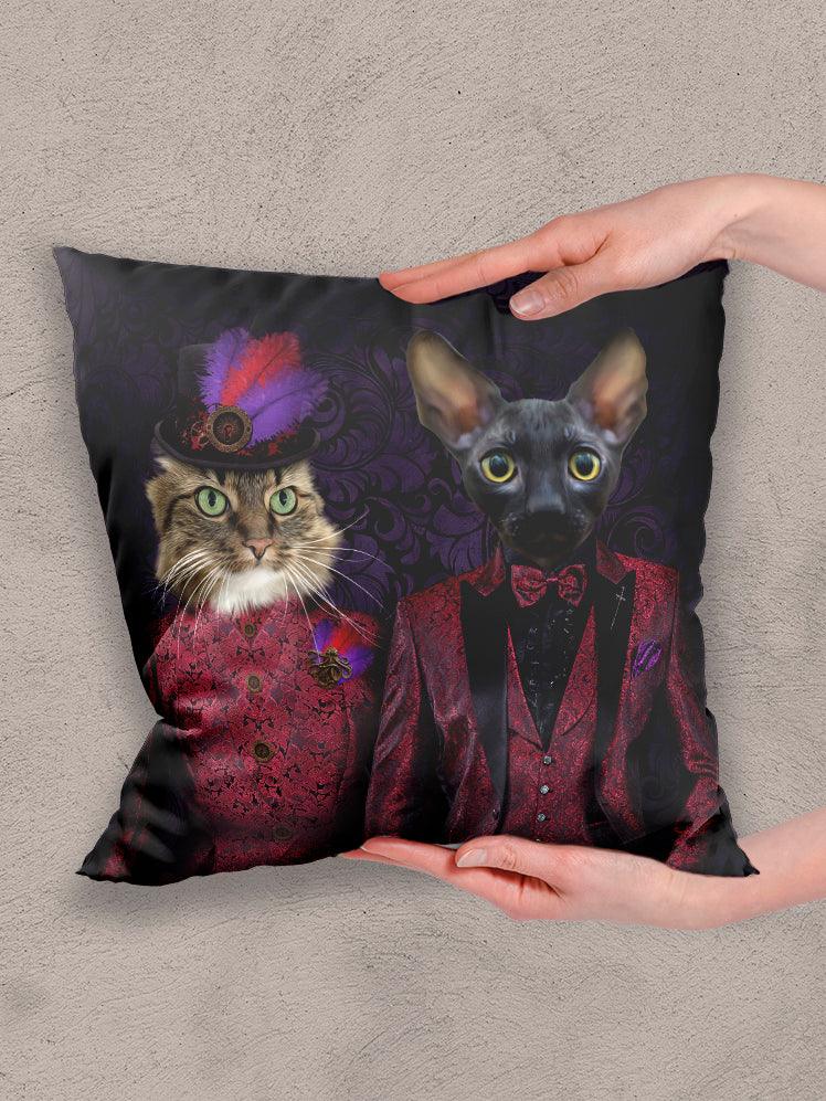 The Steampunk Couple - Custom Sibling Pet Pillow - NextGenPaws Pet Portraits