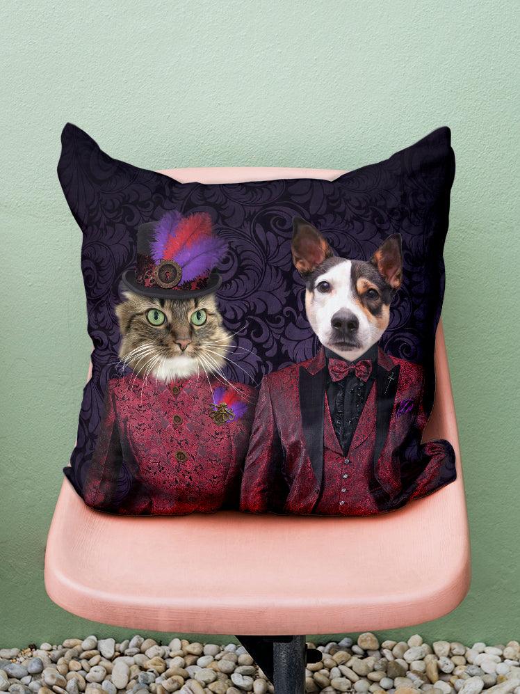 The Steampunk Couple - Custom Sibling Pet Pillow - NextGenPaws Pet Portraits