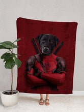 Load image into Gallery viewer, Deadpaw - Custom Pet Blanket - NextGenPaws Pet Portraits
