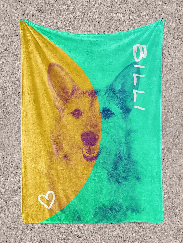 DuoTone Paws - Custom Pet Blanket - NextGenPaws Pet Portraits