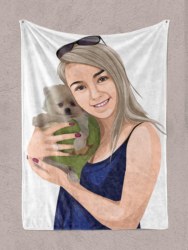Human and Pet Design - Custom Pet Blanket - NextGenPaws Pet Portraits