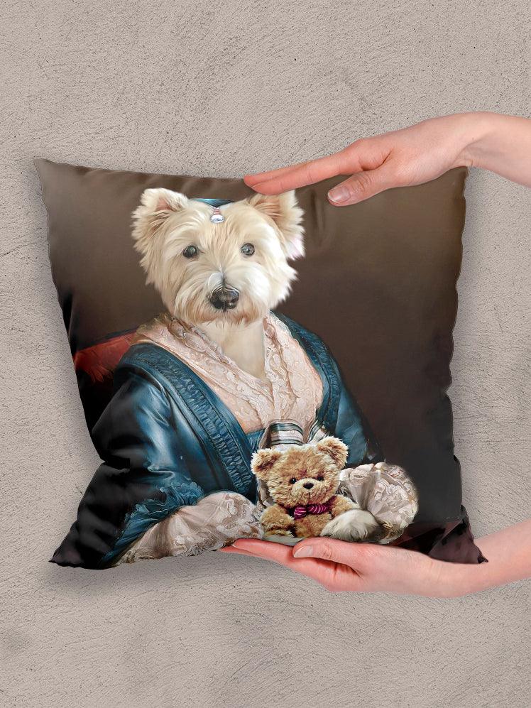 The Lady with Bow - Custom Pet Pillow - NextGenPaws Pet Portraits