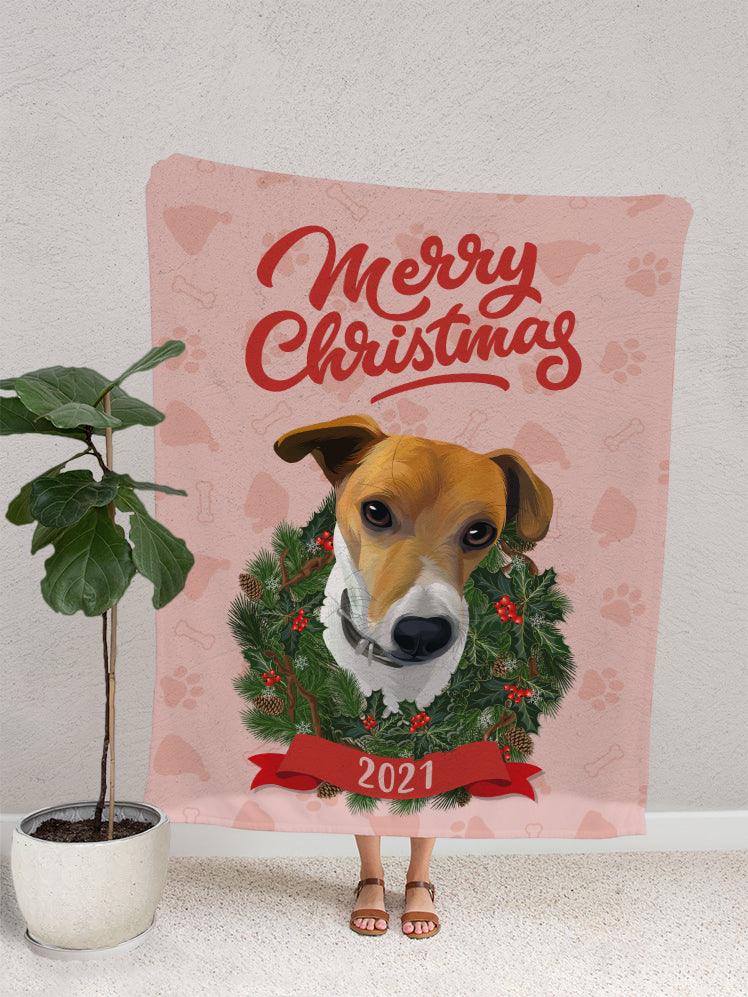Merry Christmas  - Custom Pet Blanket - NextGenPaws Pet Portraits