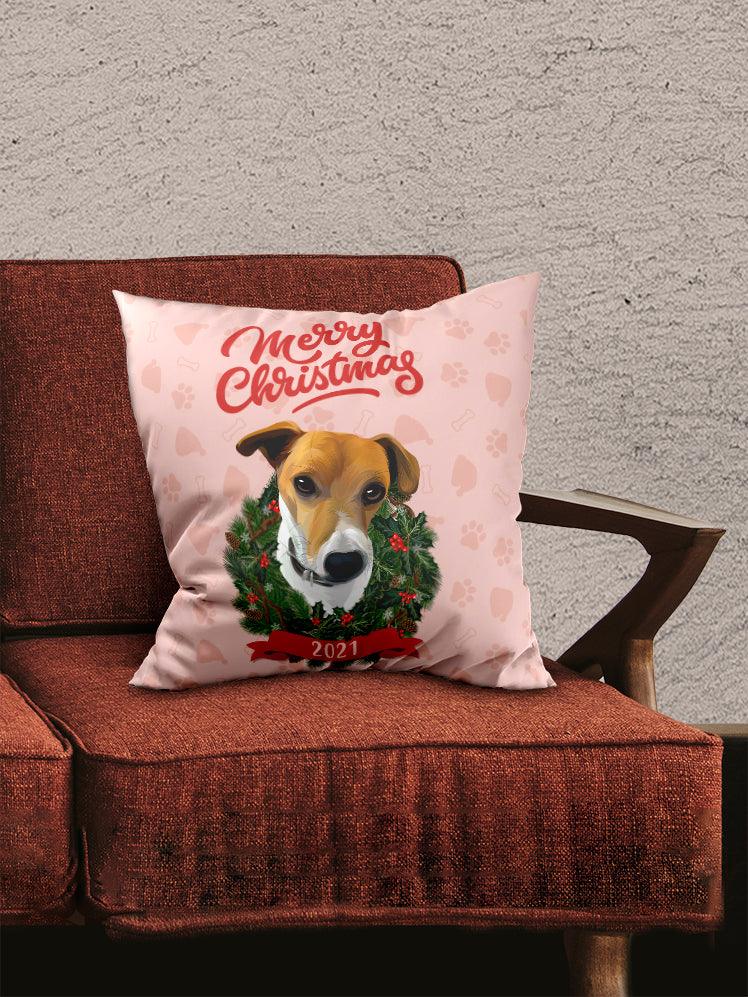 Merry Christmas   - Custom Pet Pillow - NextGenPaws Pet Portraits