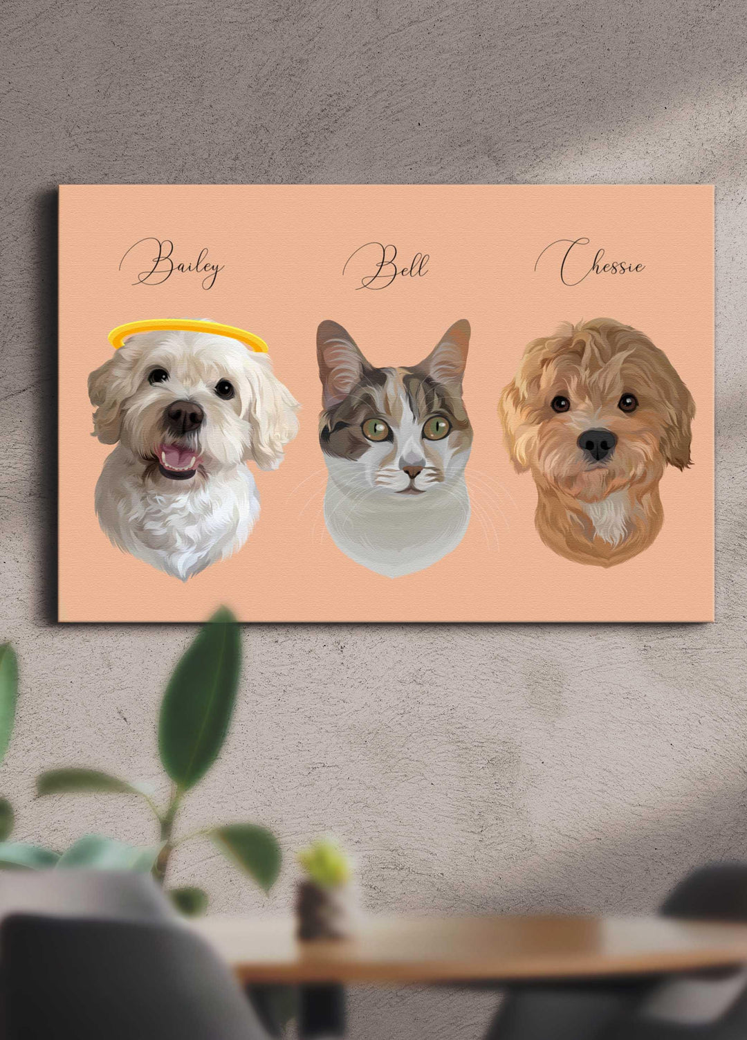 Minimalist Sibling Design - Custom Pet Portrait - NextGenPaws Pet Portraits