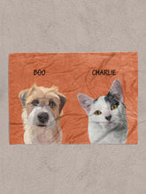 Load image into Gallery viewer, Minimalist Classic Sibling Design - Custom Pet Blanket
