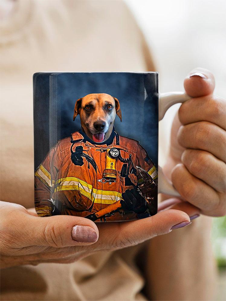 The Firefighter - Custom Pet Mug - NextGenPaws Pet Portraits