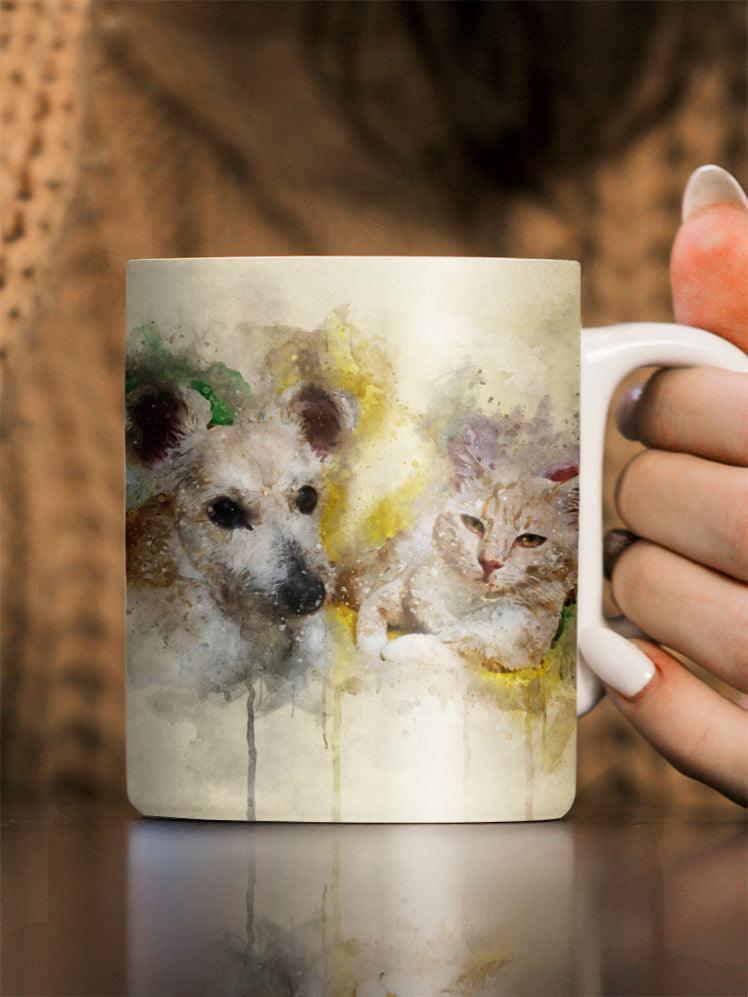 WaterColour Sibling - Custom Pet Mug - NextGenPaws Pet Portraits