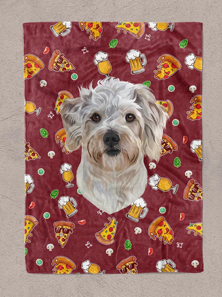 Funky Designs | Pizza & Beer - Custom Pet Blankets - NextGenPaws Pet Portraits