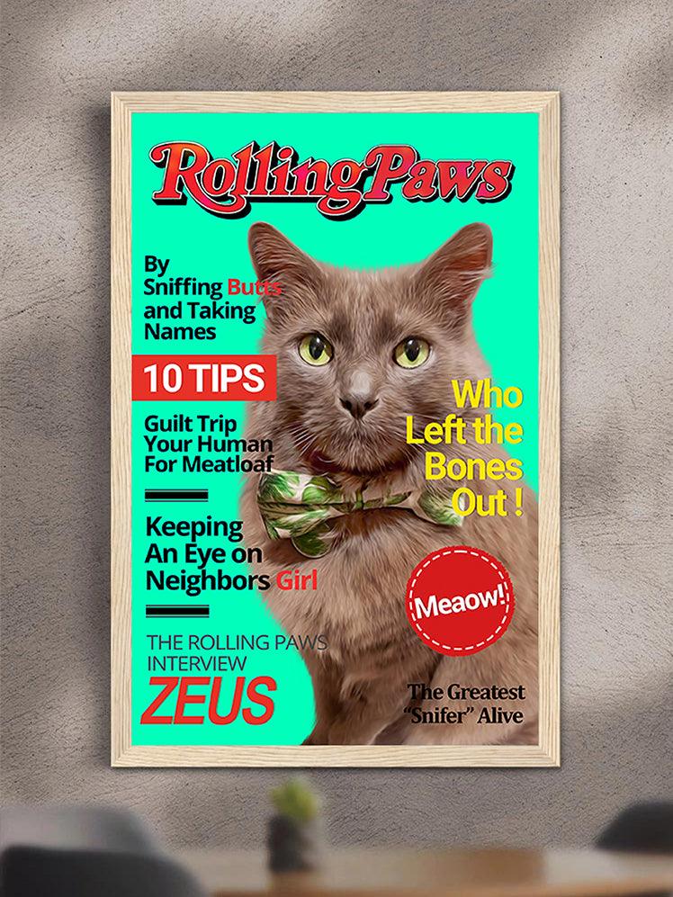 Rolling Paws Magazine Cover - Custom Pet Poster - NextGenPaws Pet Portraits