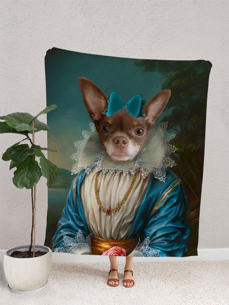The Blue Princess - Custom Pet Blanket - NextGenPaws Pet Portraits
