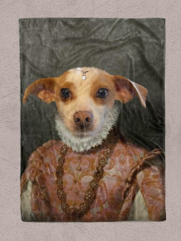 The Dame with Hairpiece - Custom Pet Blanket - NextGenPaws Pet Portraits