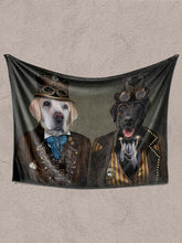 Load image into Gallery viewer, The Doc and The Pilot - Custom Sibling Pet Blanket - NextGenPaws Pet Portraits
