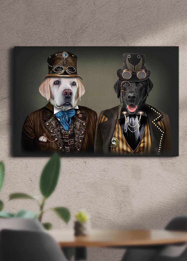 The Doc and The Pilot - Custom Sibling Pet Portrait - NextGenPaws Pet Portraits