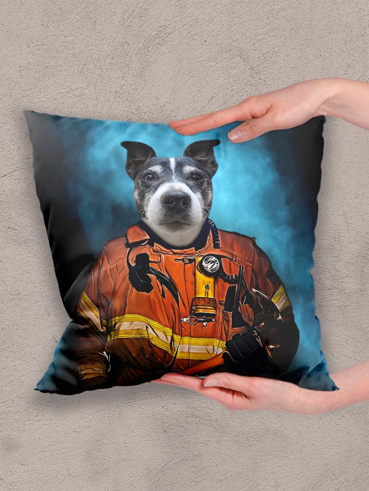 The Firefighter - Custom Pet Pillow - NextGenPaws Pet Portraits