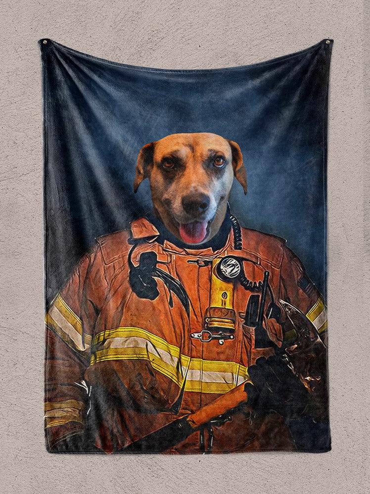 The Firefighter - Custom Pet Blanket - NextGenPaws Pet Portraits