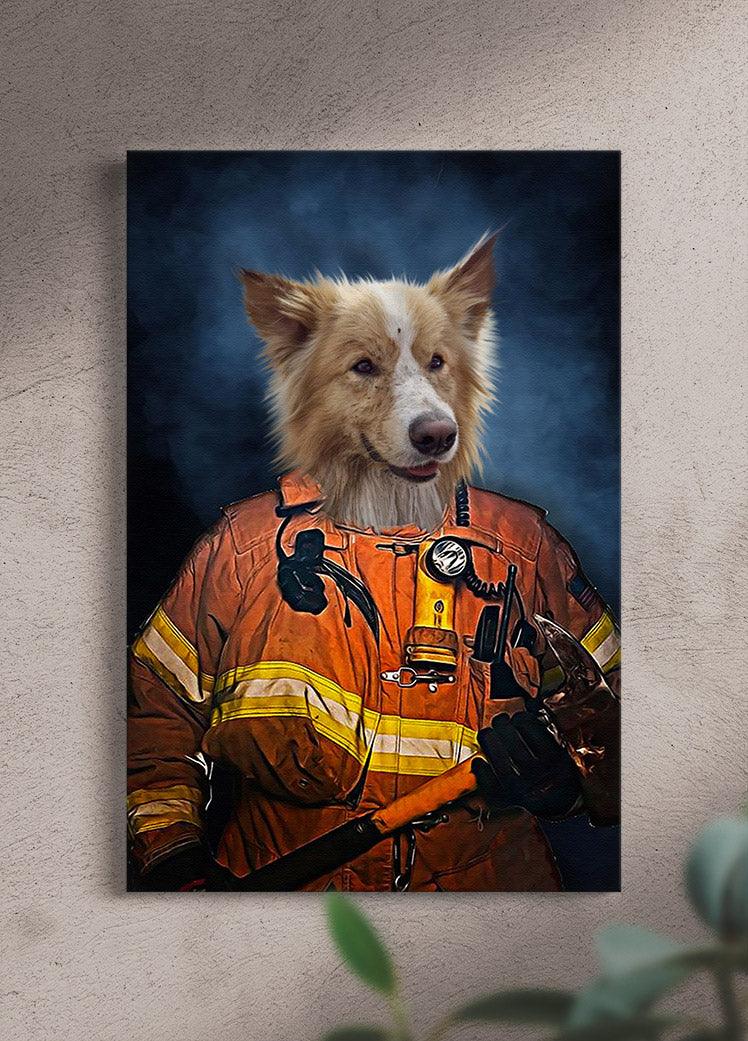 The Firefighter - Custom Pet Canvas - NextGenPaws Pet Portraits