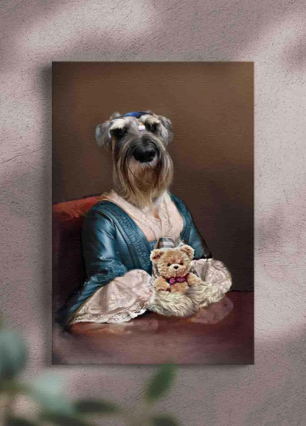 The Lady with Bow - Custom Pet Portrait - NextGenPaws Pet Portraits