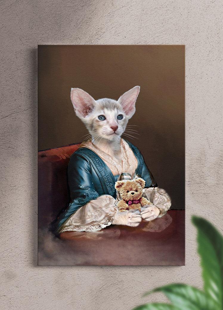 The Lady with Bow - Custom Pet Portrait - NextGenPaws Pet Portraits