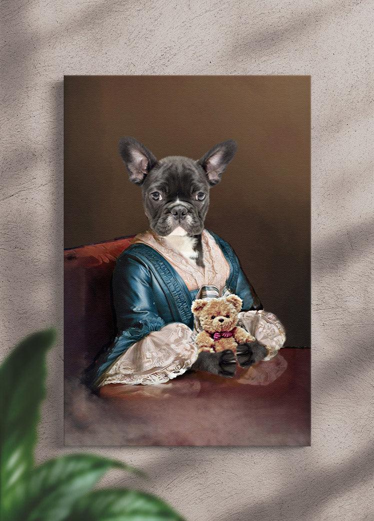 The Lady with Bow - Custom Pet Portrait - NextGenPaws Pet Portraits