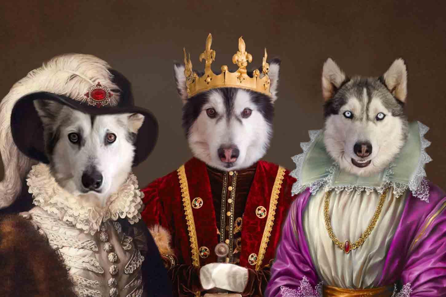 The Royals - Custom Sibling Pet Blanket - NextGenPaws Pet Portraits