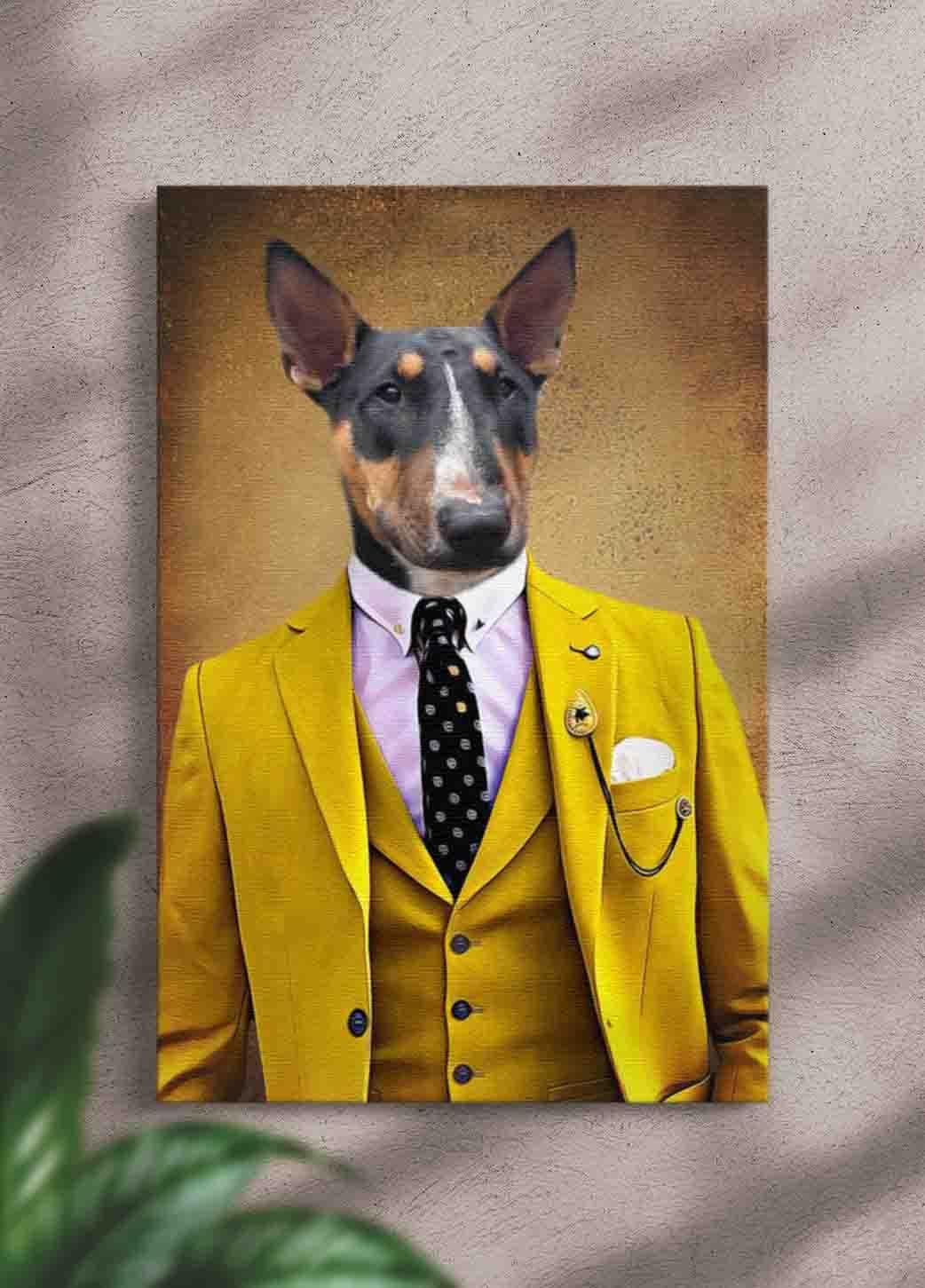 The Yellow Suit - Custom Pet Portrait - NextGenPaws Pet Portraits