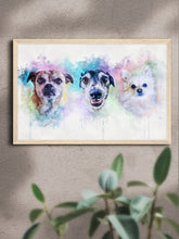 Load image into Gallery viewer, Vibrant WaterColour Sibling - Custom Pet Poster
