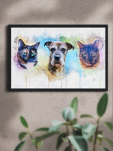 Load image into Gallery viewer, Vibrant WaterColour Sibling - Custom Pet Poster
